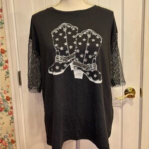Starry Cowboy Boot Graphic Women's Top